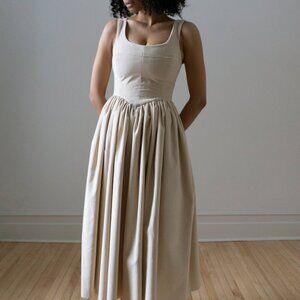Ovate Hemlock Dress Cream Corduroy